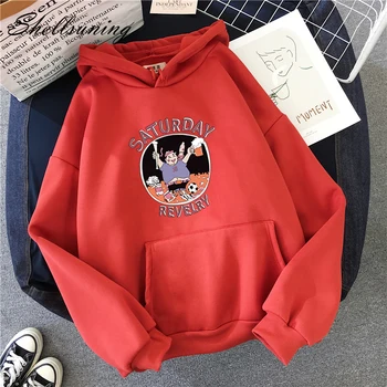 

Shellsuning Kawaii Sweatshirt Women Cartoon Print Harajuku Pullover Autumn Plus Velvet Soft Hooded Funny Oversized Jumper Hoodie