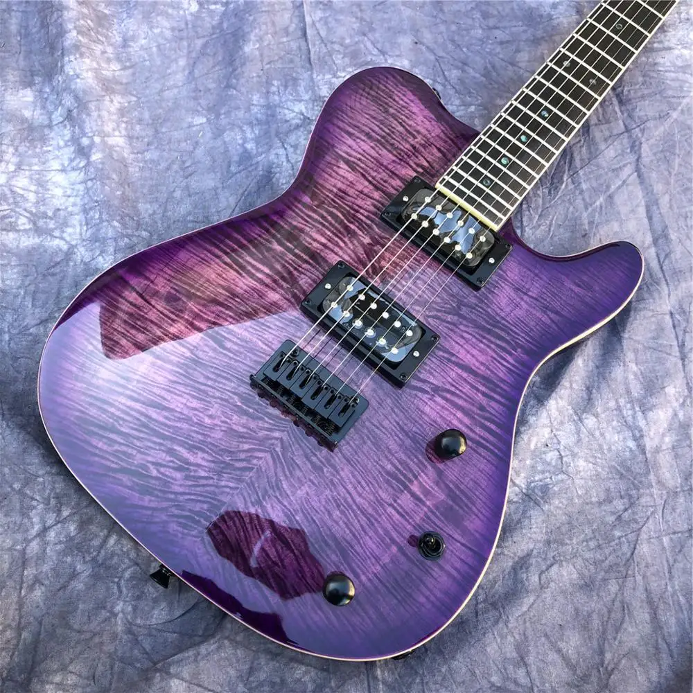 Электрическая гитара Purple Burst Flame maple TL электрическая с инкрустацией в горошек из