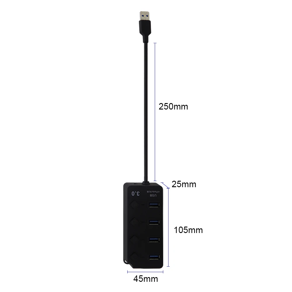 USB chyi Hub 3,0 4 порта Высокоскоростной мульти-сплиттер с переключателем вкл/выкл мини микро адаптер Компьютерные аксессуары для ноутбука Настольный