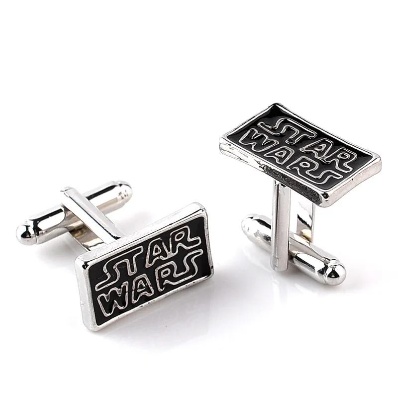 Star Wars Cuff Links Buttons Falcon Darth Vader Letter Tie Clips Alloy Shirt Cufflinks Men Jewelry Gift
