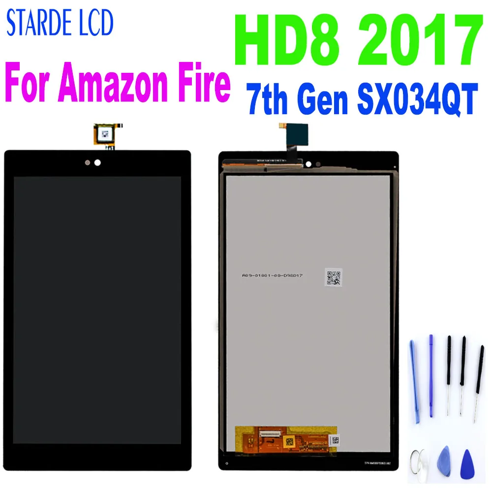 For Amazon Fire HD8 2017 HD 8 2017 7th Gen SX034QT LCD Display Touch