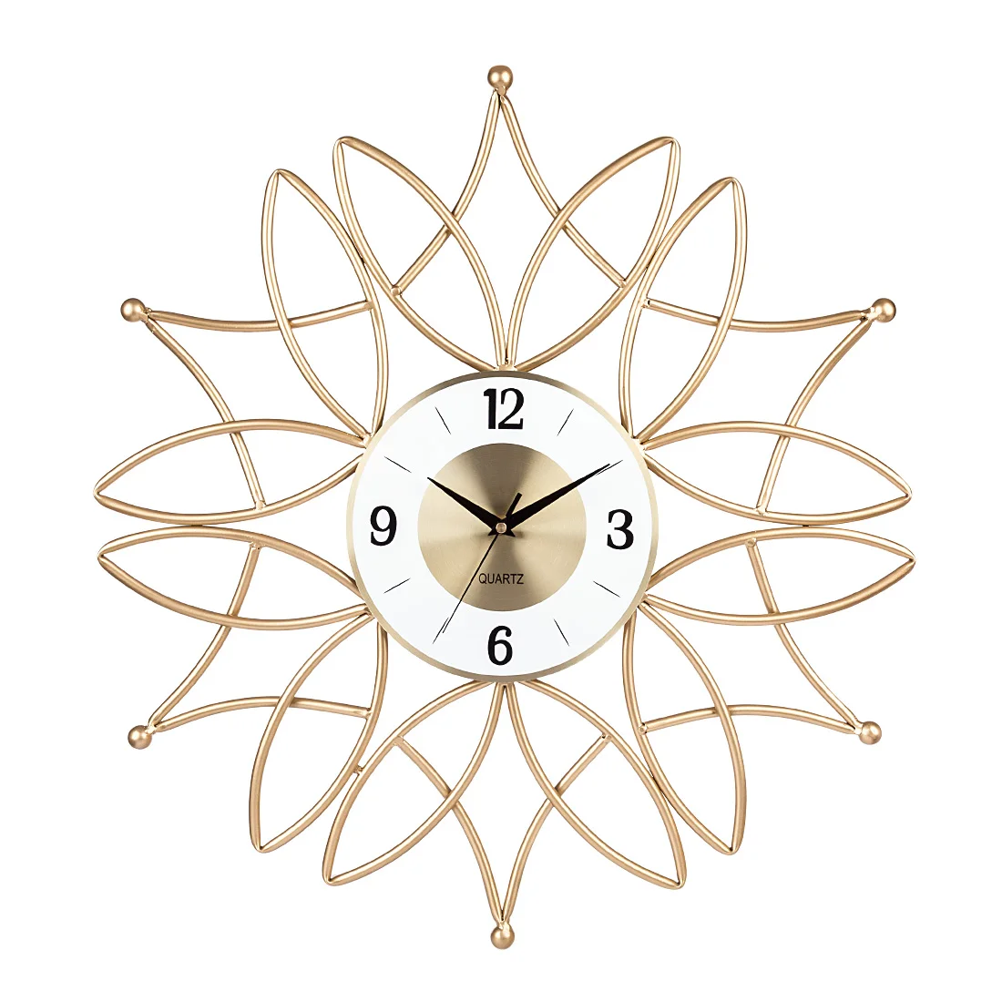 

24 Inches 60cm Modern Simple Iron Mute Wall Clock Living Room Silent Wall Clock Hanging Clock Home Kitchen Washroom Decor-Golden