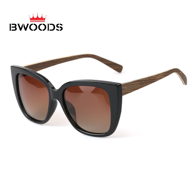 Крутые унисекс солнцезащитные очки в деревянной оправе PC Poarized Sunnies UVA/UVB Защитный чехол дизайн негабаритных солнечные очки - Цвет линз: Brown