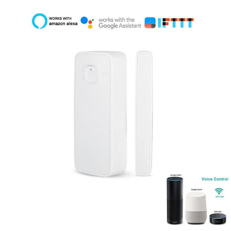 

Wireless Door Alarm WiFi Window Door Sensor Detector Smart Home Security Via App Control Compatible Amazon Alexa Google Home