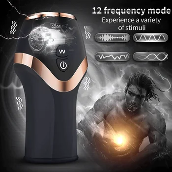 New 12 Frequency Auto Suck Adult Toys Vibrator Glans Penis Training USB Charge Masturbation Device