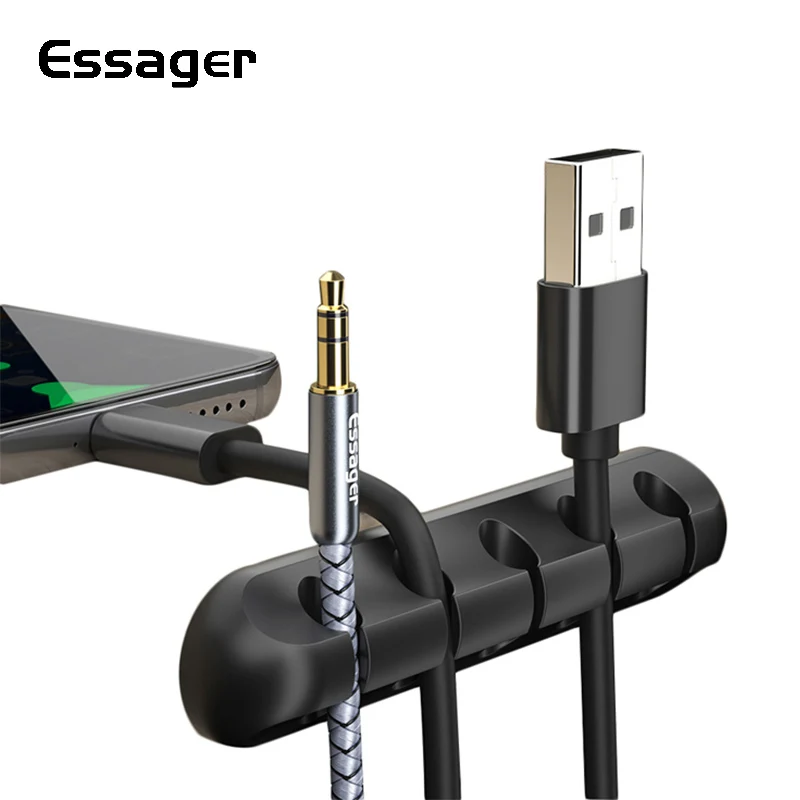 Essager органайзер для кабеля силиконовый usb кабель намотки мыши наушники зарядное