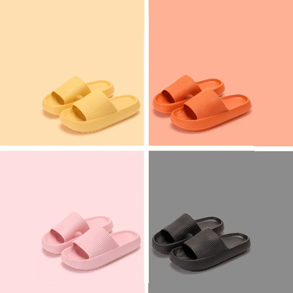 New Women Thick Platform Slippers Summer Beach Eva Soft Sole Slide Sandals Leisure Men Ladies Indoor Bathroom Anti-slip Shoes