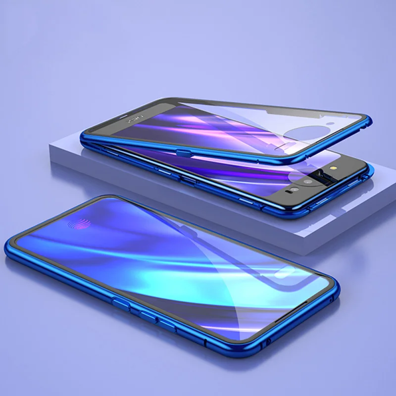 360 двойной боковой магнитной адсорбции чехол из закаленного стекла для телефона для samsung Galaxy S10 Lite S9 S8 Note 9 10 плюс A50 A70 A80 A7 A8