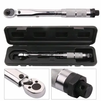 

1/4 Drive Click Torque Wrench Adjustable 5-25Nm/4-18 Ft/Lbs W/ Box Accessories
