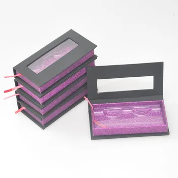

Wholesale Eyelash Packaging Box Lash Boxes Packaging Customize Faux Cils Mink Eyelashes Package Black Storage Case Bulk Vendors
