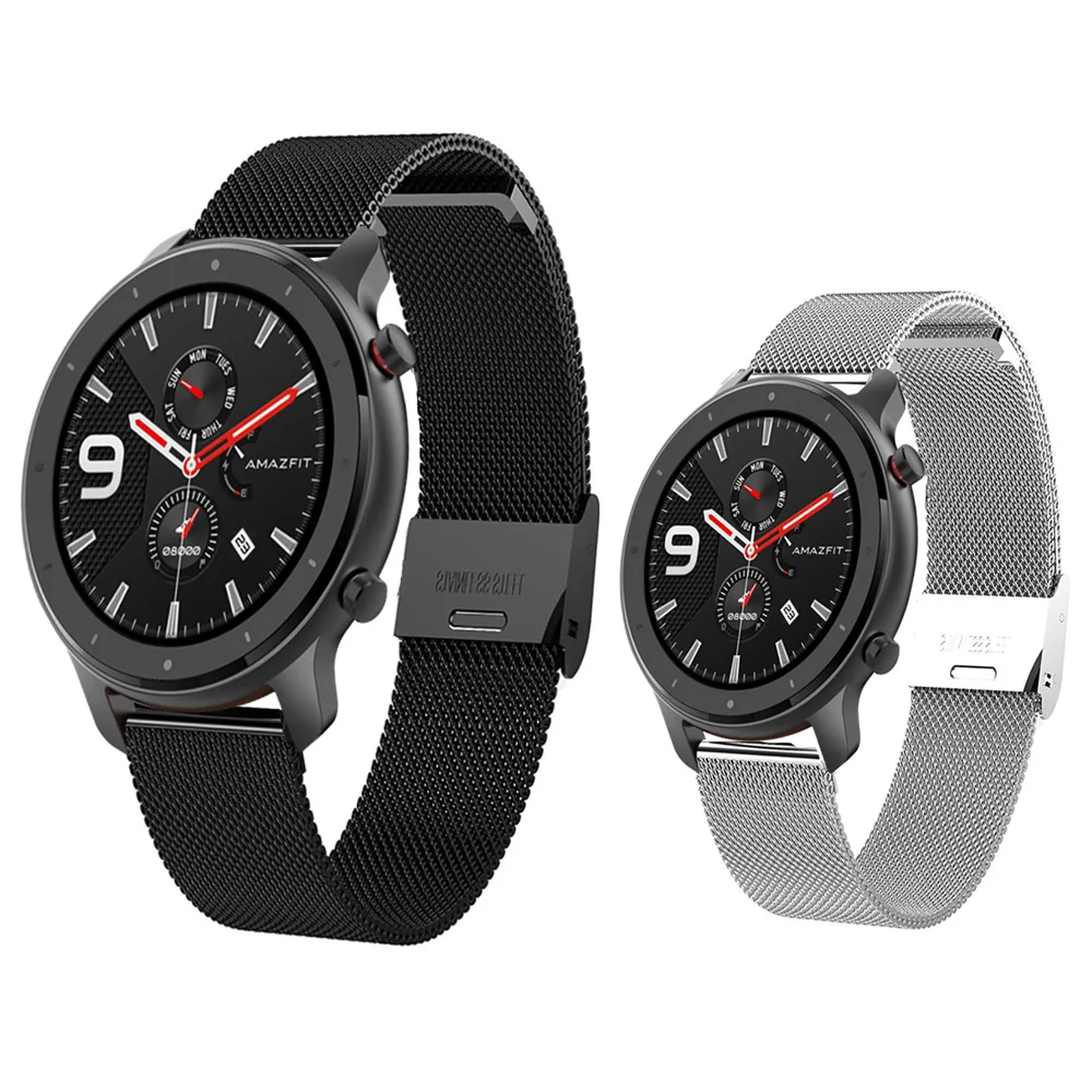 22 мм металлический ремешок для XiaoMi HuaMi Amazfit GTR 47 мм браслет 20 мм ремешок из нержавеющей стали для Amazfit GTR 42 мм умные часы