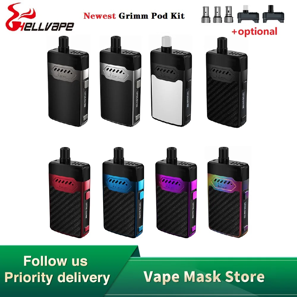 Новый набор для вейпа Hellvape Grimm батарея 1200 мАч картридж 3 мл катушка 0 7 Ом кольцо AFC