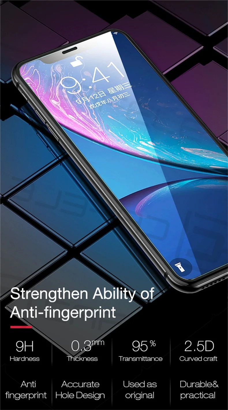 CAFELE Защитное стекло для iPhone 11 pro Max X Xs Max Xr защита экрана 2.5D edge HD Прозрачная Антибликовая пленка из закаленного стекла