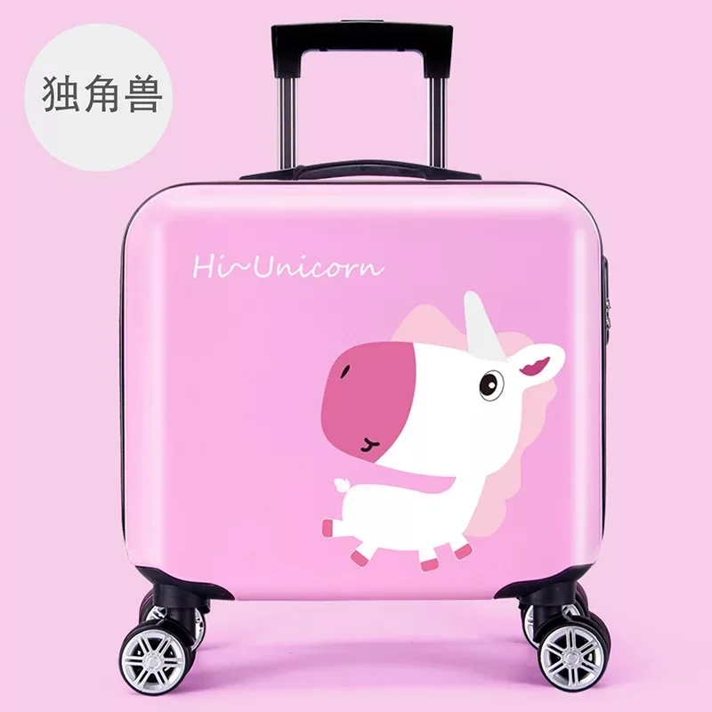 Детский Дорожный чемодан на колесиках 16 дюймов мультфильм прокатки багажное универсальное колесо студенческие мальчики сумка на колесиках для девочек - Цвет: Pink-6