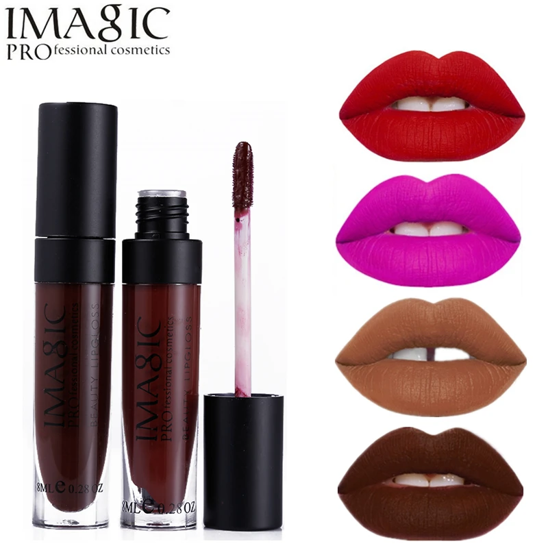 Бренд imagic, макияж, 19 цветов, блеск для губ, бархатный матовый блеск для губ, водостойкий набор для губ, тату, Batom, жидкая помада, красный, телесный, Labiales