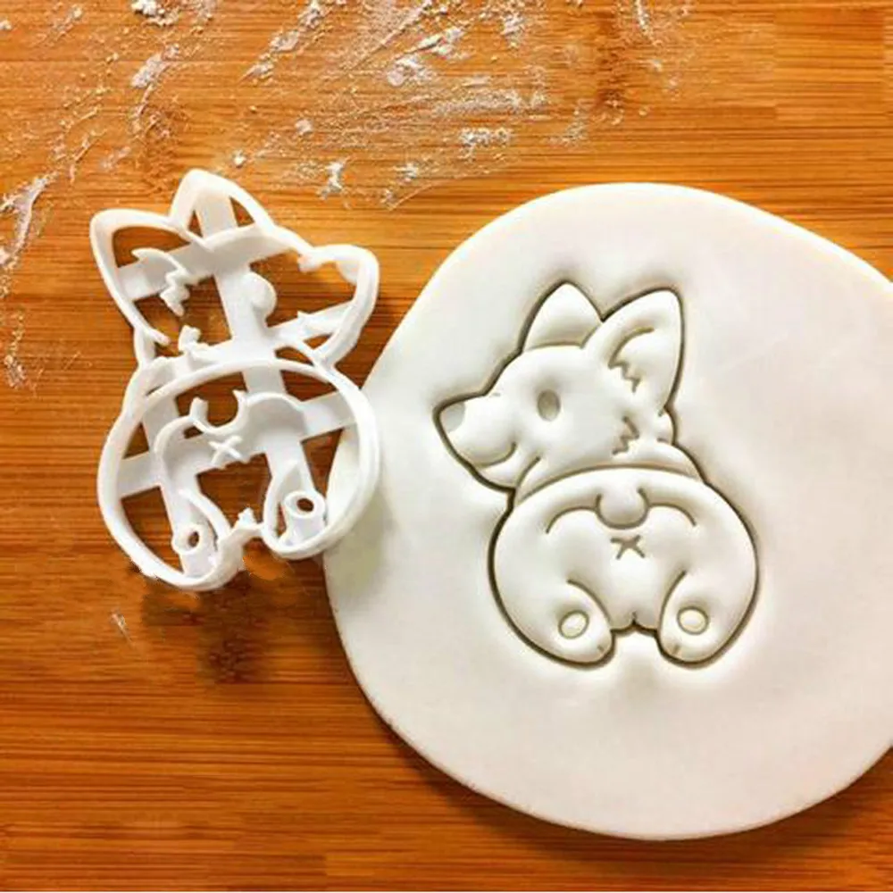 3 шт./компл. милая собака с принтом динозавра для нарезки печенья в виде «сделай сам» бисквитов Инструмент Плесень Резак 3D пресс-формы для выпечки печенья сахара в комплекте набор форм для украшения
