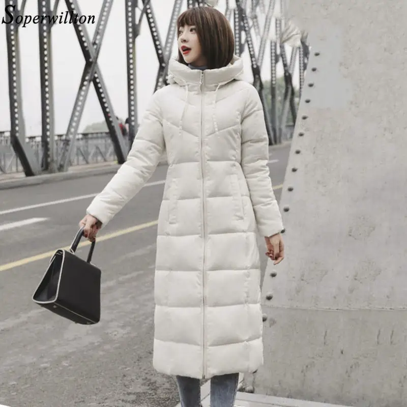 

Winter Long Jacket Women 2019 Long Sleeve Hooded Coat Lady Down Cotton Padded Parka Female Plus Size 6XL Slim Outerwear Fashion