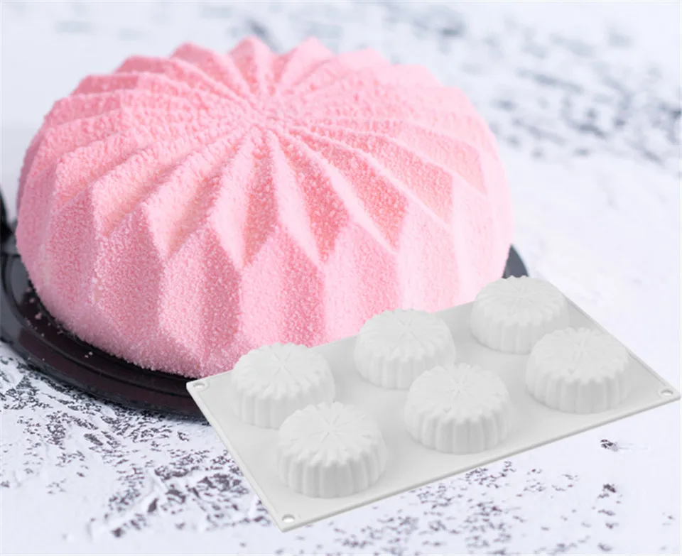 6 отверстий круглый силиконовые формы торт пресс-формы для выпечки Fondant(сахарная) пресс-форма фрукты кастрюля для Мусса формы для шоколадных конфет формы выпечки инструменты