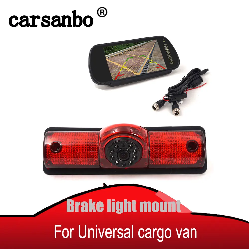 

Universal cargo van IP68 Waterproof Car Brake Light Rear view Reverse camera with 7 inch rearview mirror monitor optional