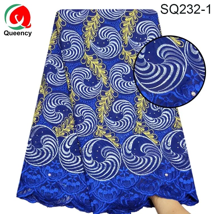 SQ232 DHL-лучшее качество и вышивка с камнями Хлопок Кружева Америка и Нигерия Швейцария вуаль кружево своими руками Одежда Ткань 5 ярдов