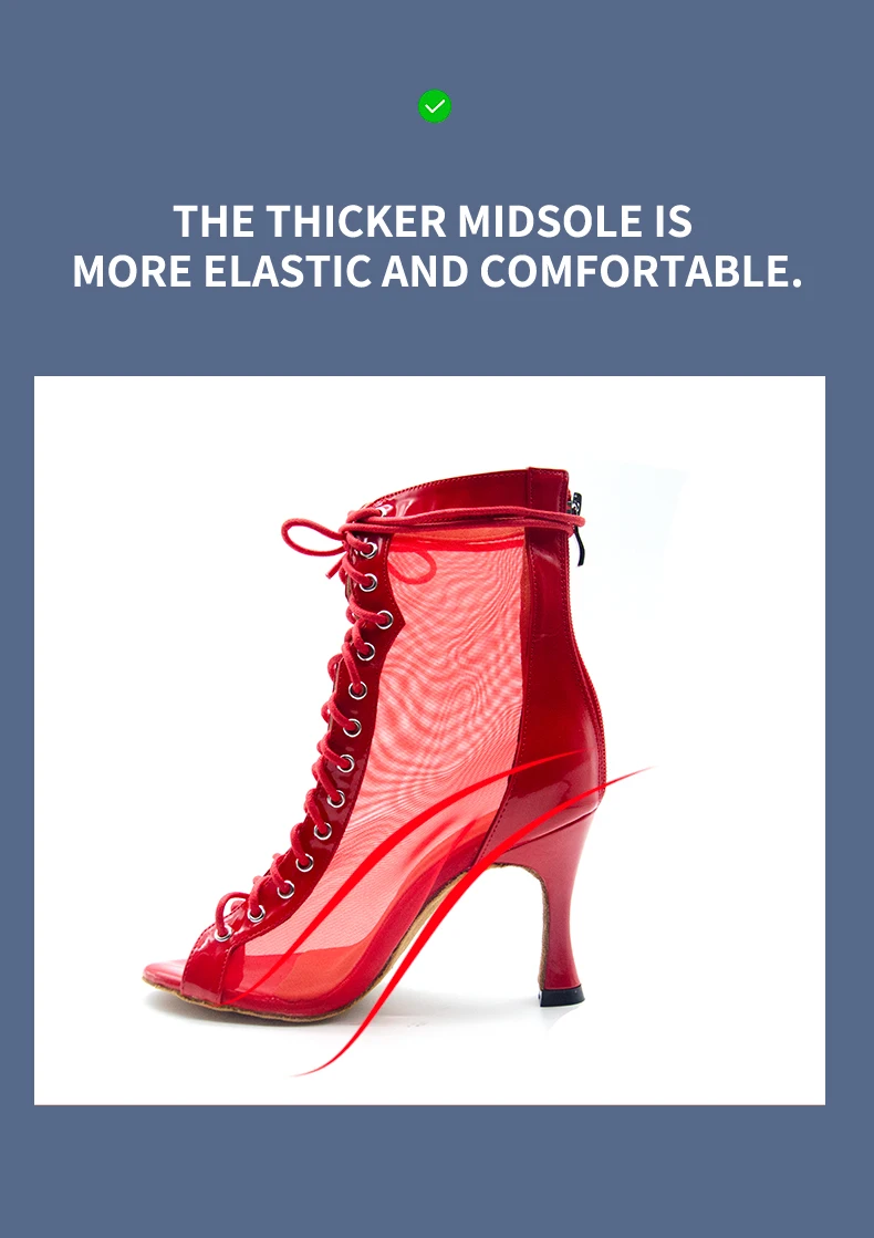 Women Dance Boots For Ladies High Heel Flannel Ballroom Modern Dance Shoes Black  Gilrs Soft Sole Bachata Salsa Dancing Shoes