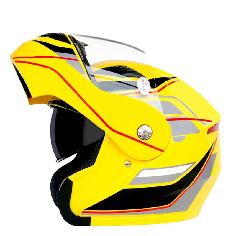 Мотоциклетный шлем флип-ап мотоциклетный модульный Анти-туман с двумя линзами для мотокросса шлем для мотокросса крушение полное лицо Шлемы Casco Moto Casque - Цвет: H