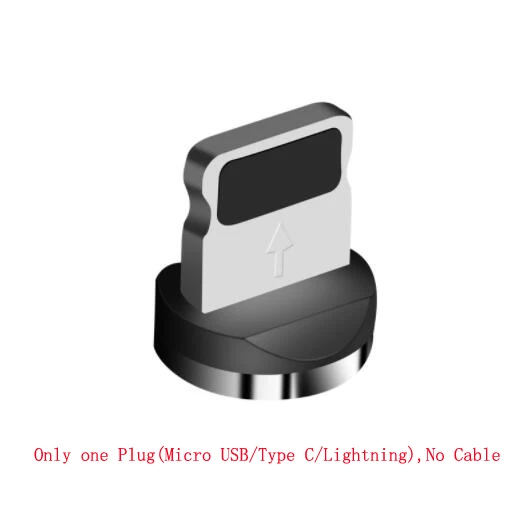 Светодиодный кабель с магнитным зарядным устройством USB type C Micro USB C 8 Pin для зарядки iPhone, android, магнитный кабель для зарядки - Цвет: Only Plug