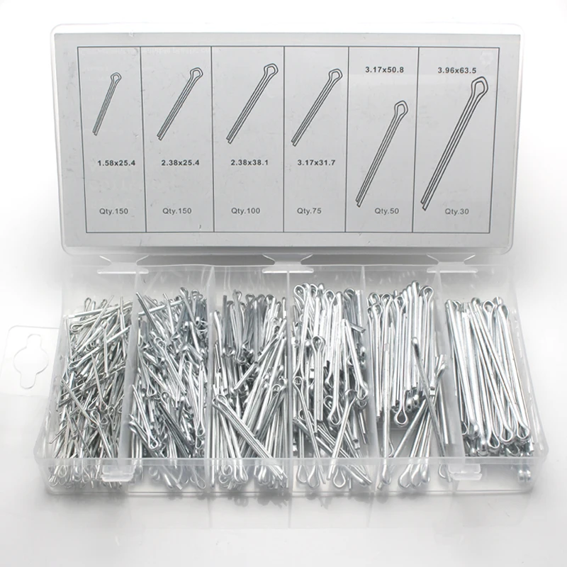 

555 Pcs/box M1.5 M2 M2.5 M3 M4 Steel U Shape Type Spring Cotter Hair Pin Split Clip Clamp Tractor Open Elastic Pin for Car