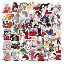 Autocollants créatifs du dessin animé Inuyasha, Graffiti mignon, pour guitare, Skateboard, ordinateur portable, jouets pour enfants, vente en gros, 10/30/50 pièces