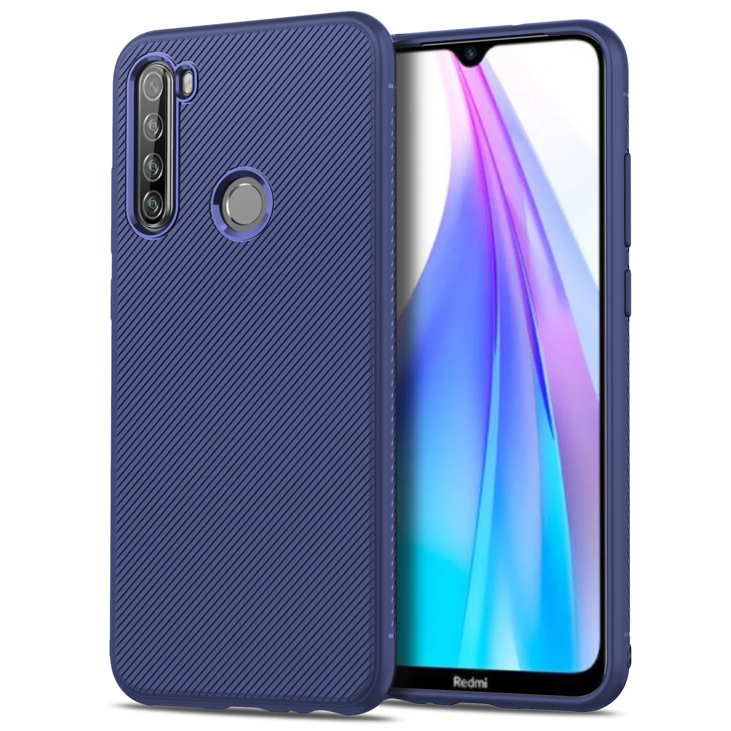 Lenuo чехол для Xiaomi Redmi Note 8 T, чехол для Redmi Note 8 T, противоударный мягкий ТПУ/углеродное волокно, матовая задняя крышка