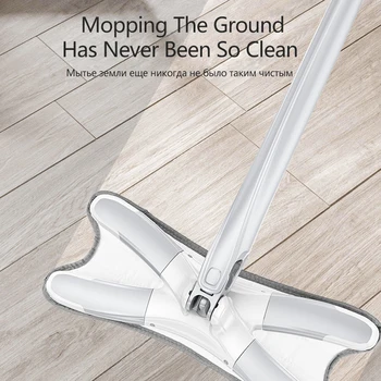 

New Household Fashionable X-type Steel Pole Floor Mop Quick Sweep Cleaning Tool Manual Extrusion Detachable Microfiber Pad Floor
