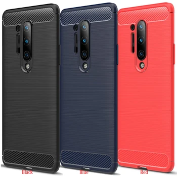

30pcs/lot For Oneplus 8 Pro Carbon Fiber Brushed Case For Oneplus 8 Pro Flexiable Stripe Rubber Cover