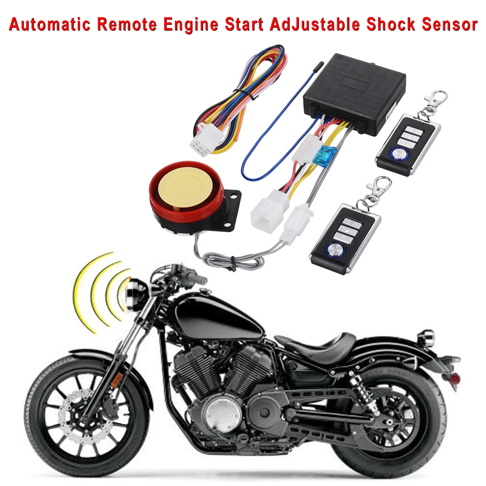 

12v Motorcycle Alarm System Horn Remote Control Engine Start Keyless Entry Universal Moto Alarm Speaker 125dB
