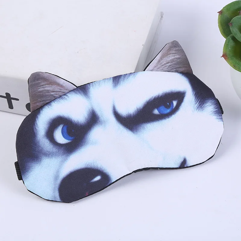 Забавные Животные 3D кошки маски милый дорожный материал спящие стили мультфильм шаблон тени отдых расслабляющий массаж подарки кошка собака глаза - Цвет: Grinning husky
