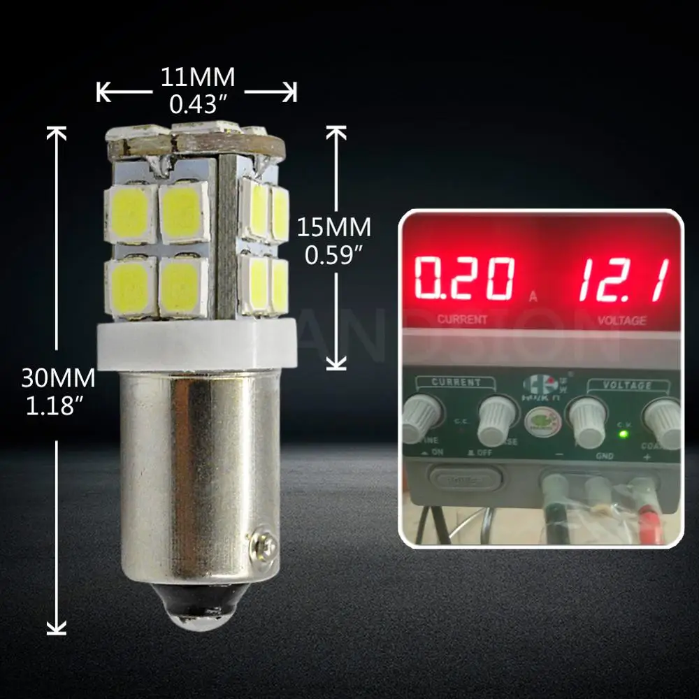 2 шт. Автомобильные светодиодные лампы BA9S T4W 20 2835 SMD BAX9S BAY9S H21W BAW9S боковые