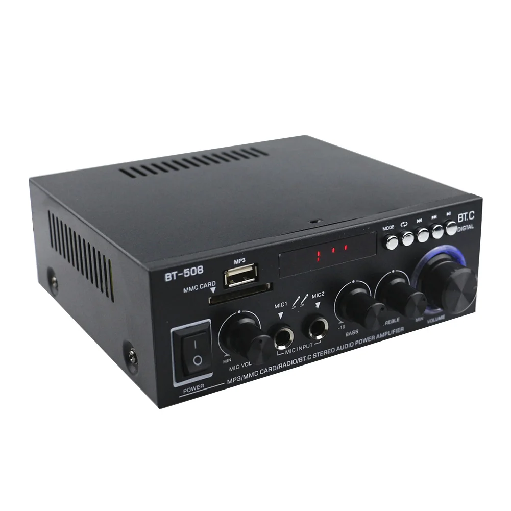 

600W Subwoofer Bluetooth Digital FM Radio HIFI Music Bass Sound System Power Amplifier Dual Channel Mini Car Home Stereo Audio