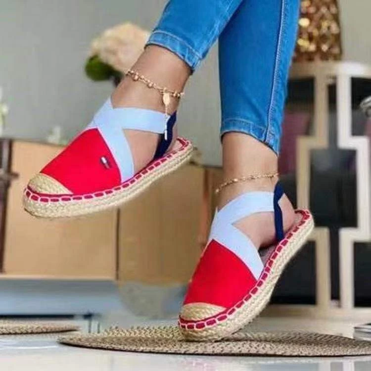 Sandalias de Plataforma a Rayas para Mujer, Zapatos de Cuña con Suela Cuerda Cáñamo, Alpargatas de Tacón Alto, No Incluye Cordones, Lona, Estilo Pescador, Verano|Zapatos de mujer| - AliExpress