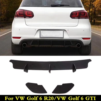 

Rear Lip Diffuser Trim Cover For Volkswagen VW Golf 6 VII MK6 GTI R20 2010-2013 ABS Fins Shark Style Bumper Protector