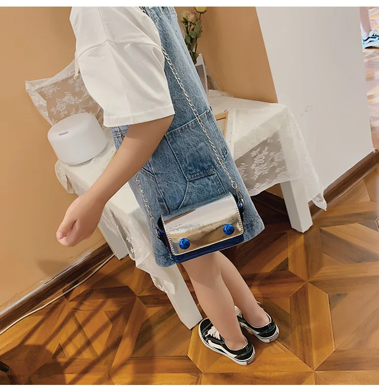 Korean-style Summer New Style CHILDREN'S Bag Cute Shoulder Patent Leather Bag with Chain Versatile Cross-body Mini Accessor