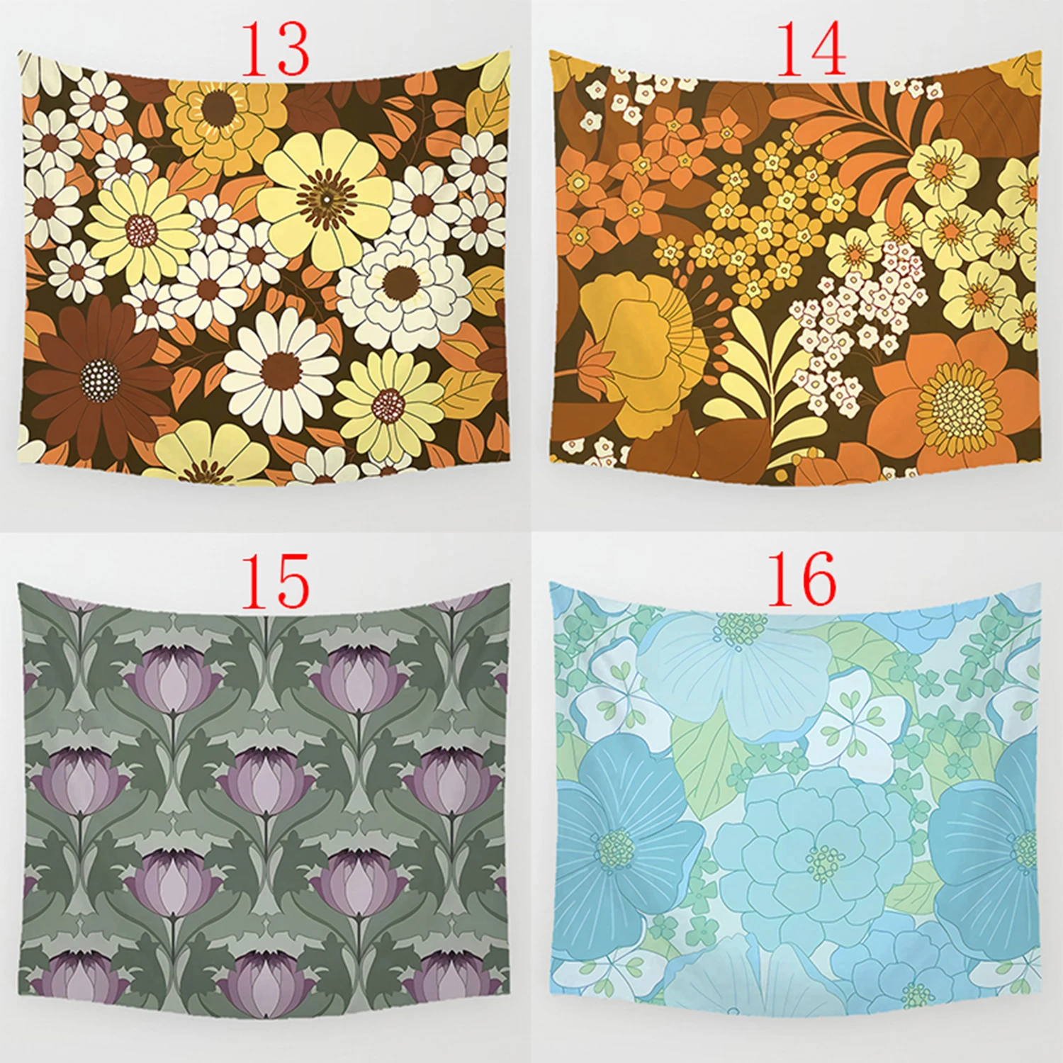 Floral Tapestry Wall Decorations for Bed Cover Beach Towel Tapestry Decorations