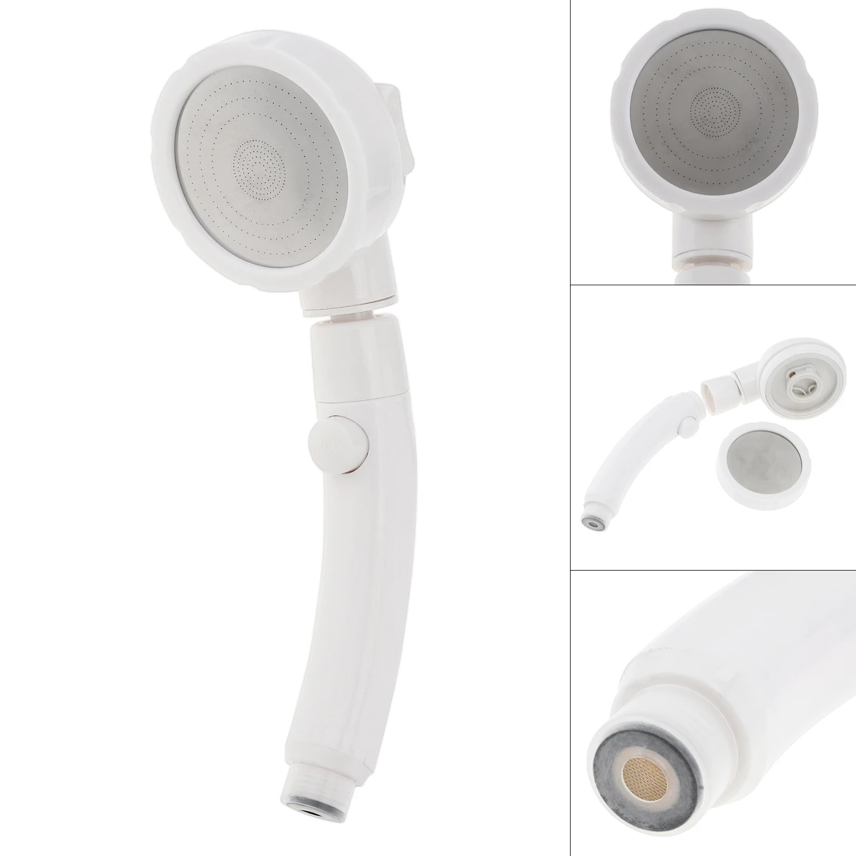 

360 Rotation White Adjustable 3 Spray Settings Handheld Saving High Pressure Water Saving Showerhead