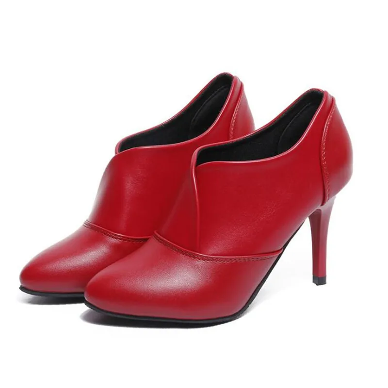 

Willow Valley Fashion Ankle Boots For Women Pointed Toe High-Heeled Red Pumps Shoes