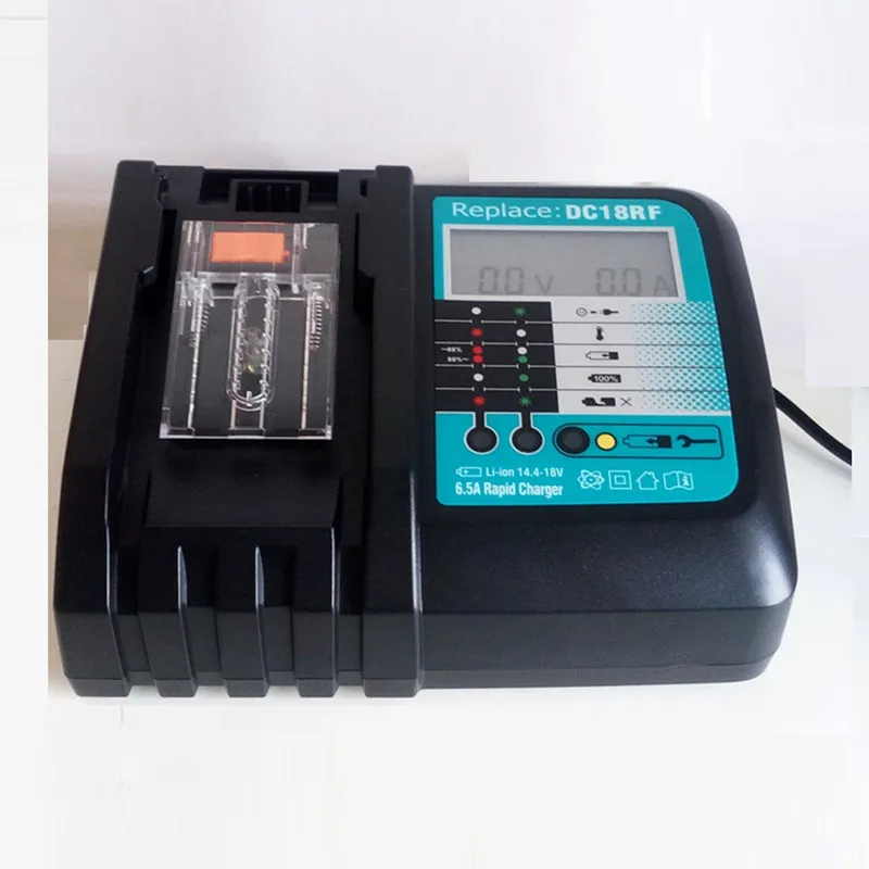 Fan cooling Li-ion Battery Charger 6.5A Charging Current for Makita 14.4V 18V BL1830 Bl1430 DC18RC DC18RA Power tool charger