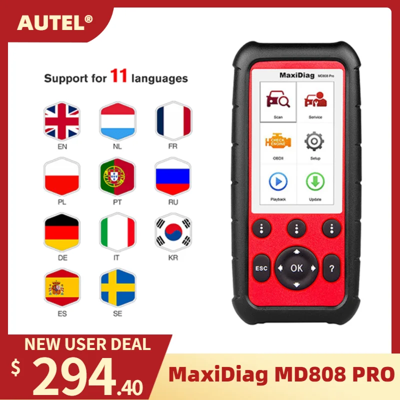 Autel MD808 Pro все системы OBD2 сканер автомобильный диагностический инструмент