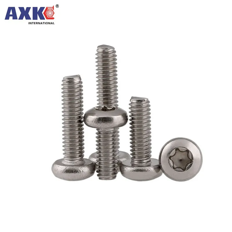 

10/50pcs M2 M2.5 M3 M4 M5 M6 M8 304 A2-70 stainless steel GB2672 Six-Lobe Torx Pan Head Screw Bolt Six Lobe Round Length=3-80mm