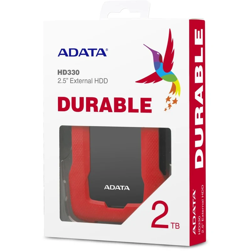 Жесткий диск A-Data USB 3.0 2Tb AHD330-2TU31-CRD HD330 DashDrive Durable 2.5" красный