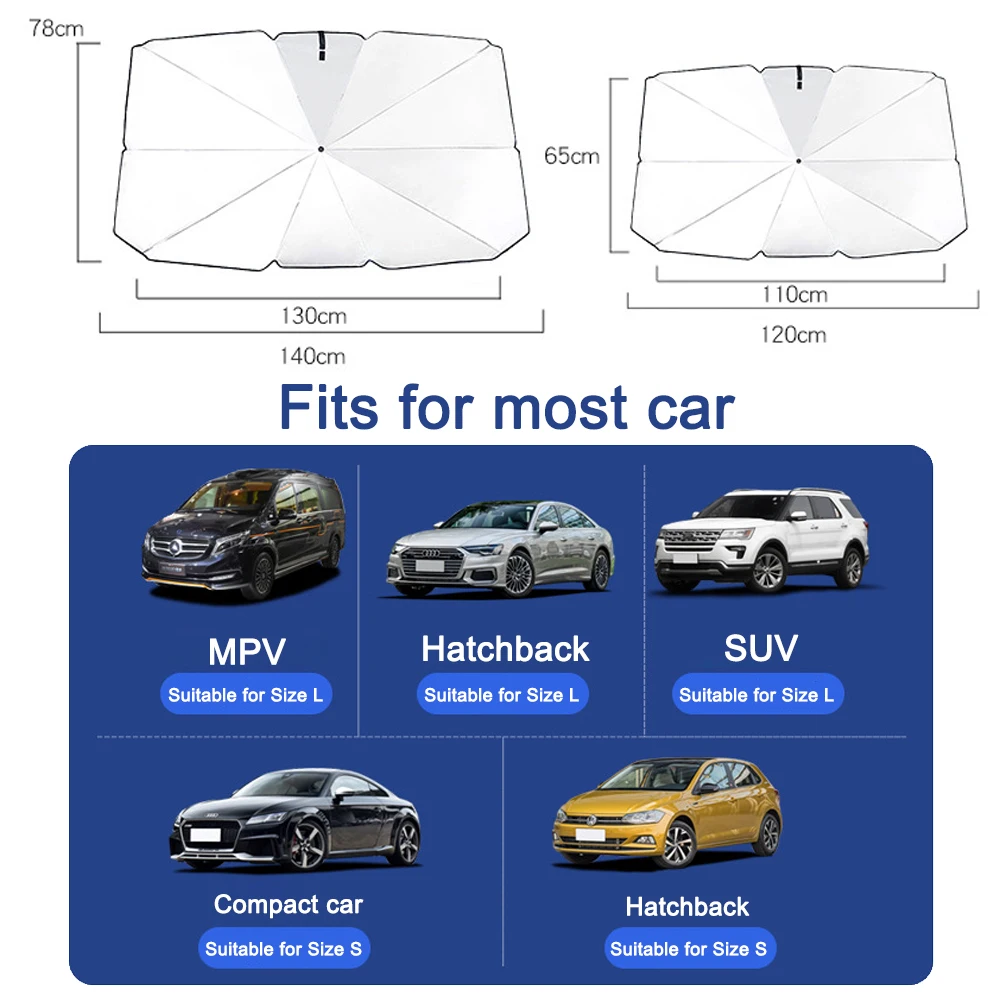 Cloud Xihaoer Car Windshield Sunshades Auto Windscreen Shade Car Sun Protection Front Window Cover The Aluminum Foil Shade Blind 