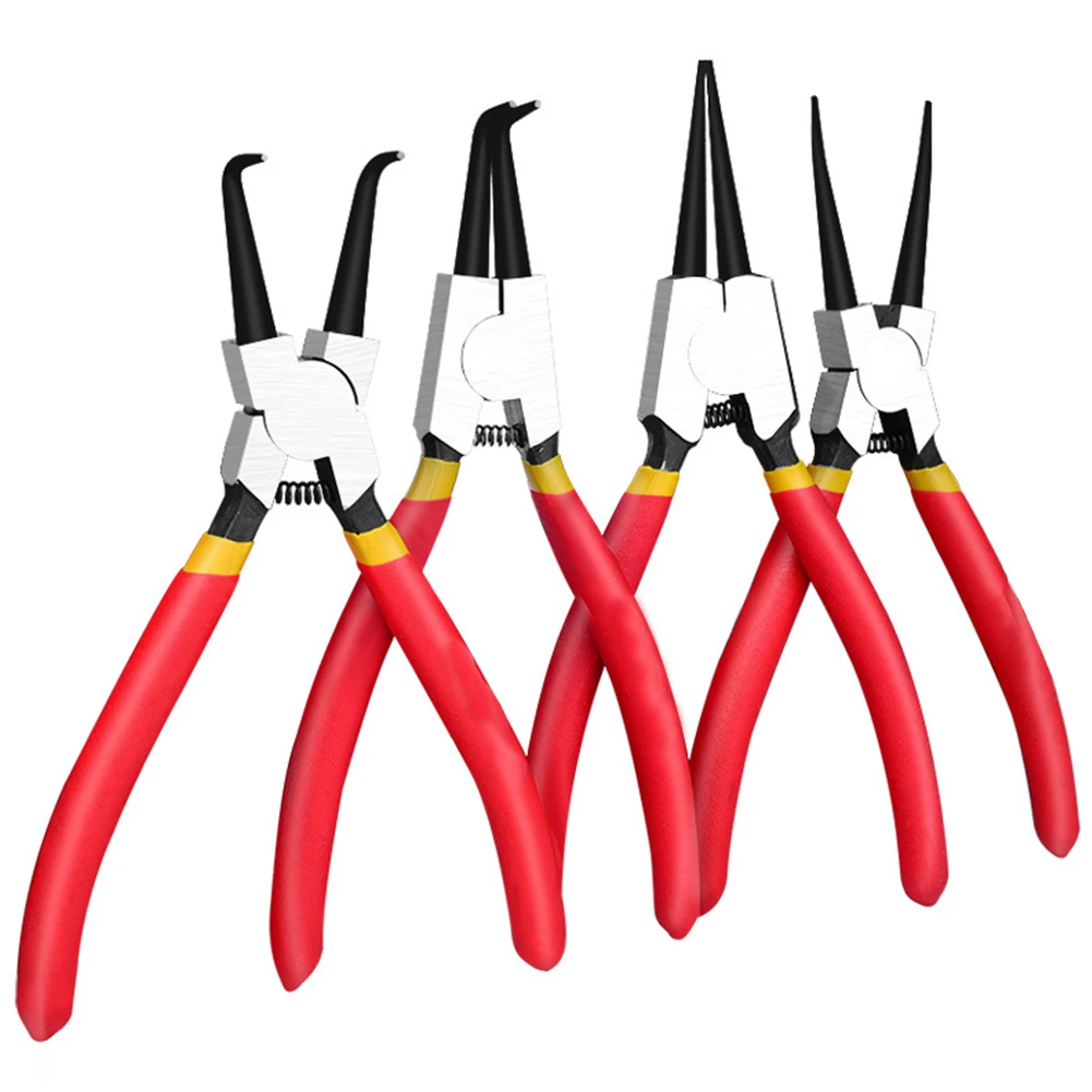 

4Pcs Circlip Pliers Set Bent Straight Internal External Practical Disassembly Snap Ring Spring Multifunctional Retaining Clip