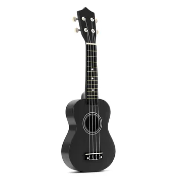 

21 inch Soprano Ukulele 4 Strings Hawaiian Guitar Uke + String + Pick For Beginners kid Gift(Black)