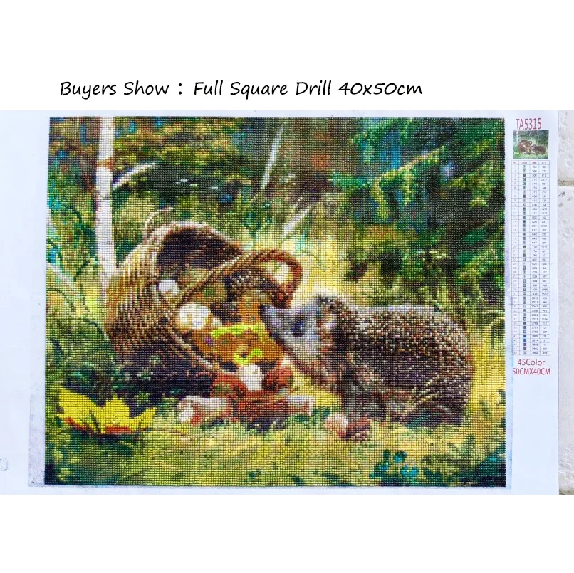 Diamond Painting Evershine Diamond Painting Full Drill Square Animals Hedgehog Diamond Embroidery Scenery Cross Stitch Kit Mosaic Crystal
